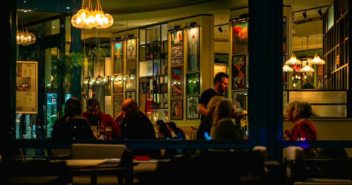 Evening atmosphere in Berlin's Rainbow Quarter